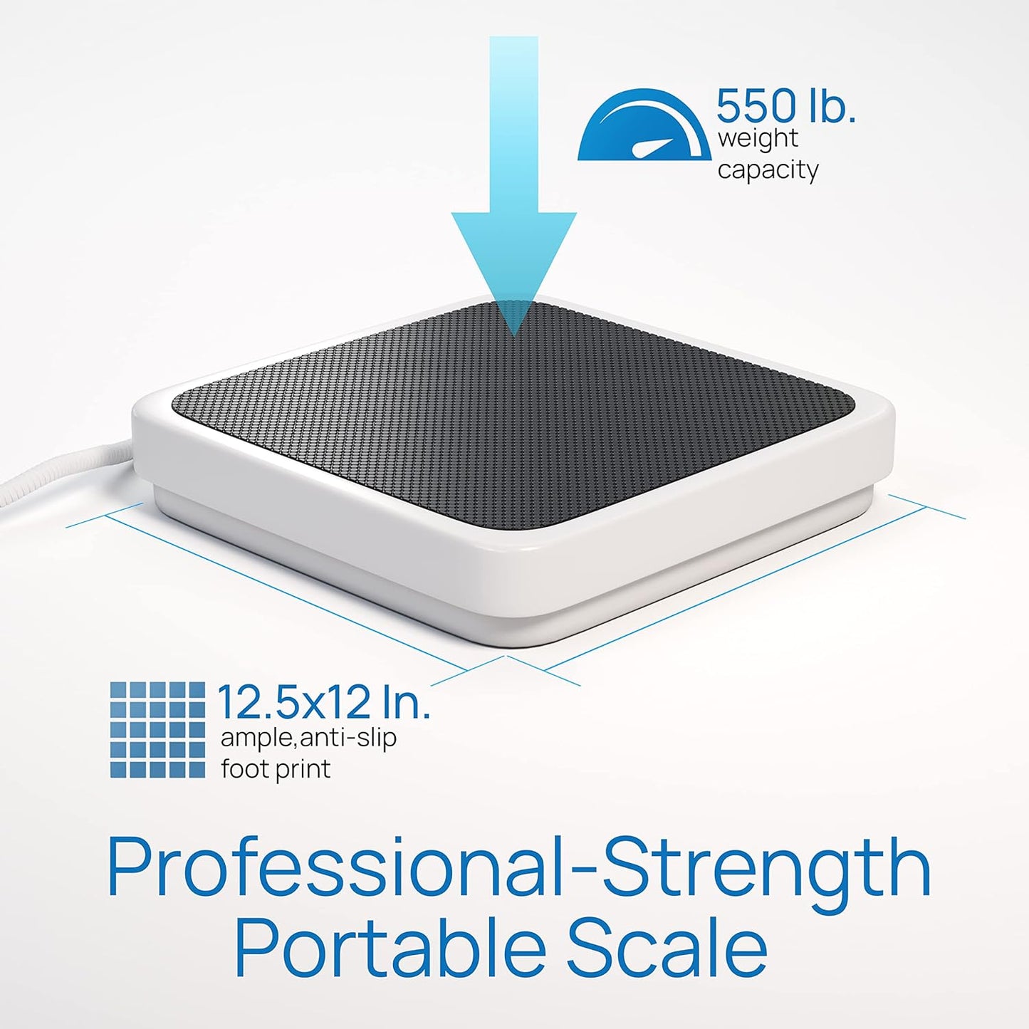 Patient Aid Medical Grade Portable Floor Scale, 12in x 12.5in Platform - 550 max (Like New)