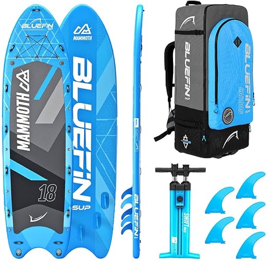 Bluefin SUP Stand Up Inflatable Paddle Board, Mammoth 18', Up to 10 Users - Blue (Like New)