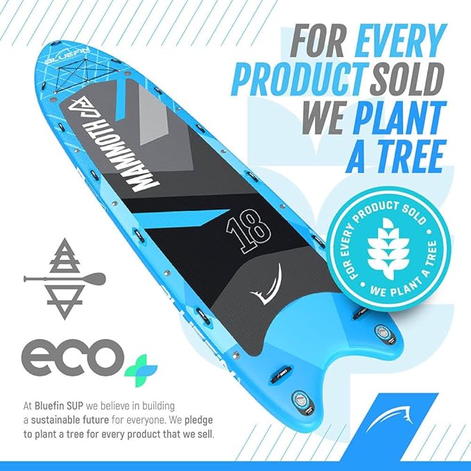 Bluefin SUP Stand Up Inflatable Paddle Board, Mammoth 18', Up to 10 Users - Blue (Like New)