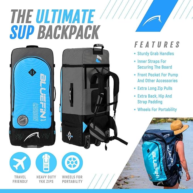 Bluefin SUP Stand Up Inflatable Paddle Board, Mammoth 18', Up to 10 Users - Blue (Like New)