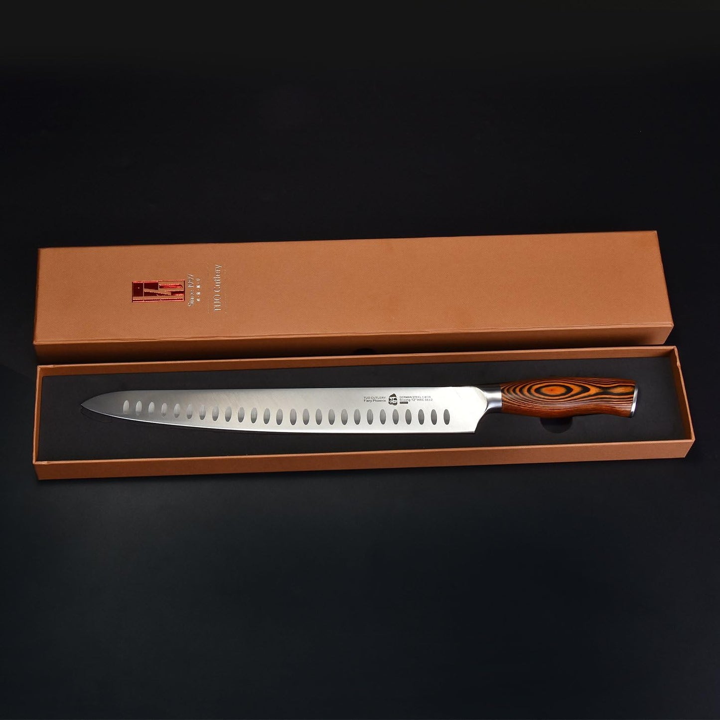 TUO Slicing Knife 12" Granton Carving Knives Hollow Ground Meat Cutting Knife- (New)