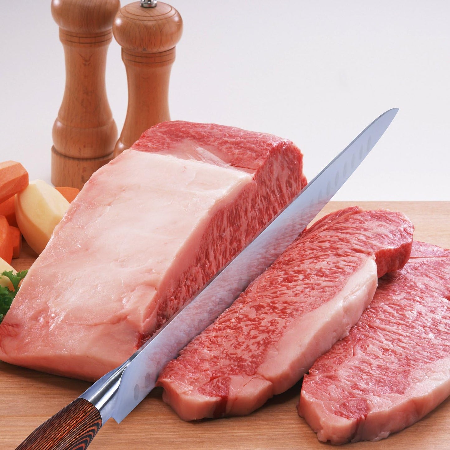 TUO Slicing Knife 12" Granton Carving Knives Hollow Ground Meat Cutting Knife- (New)