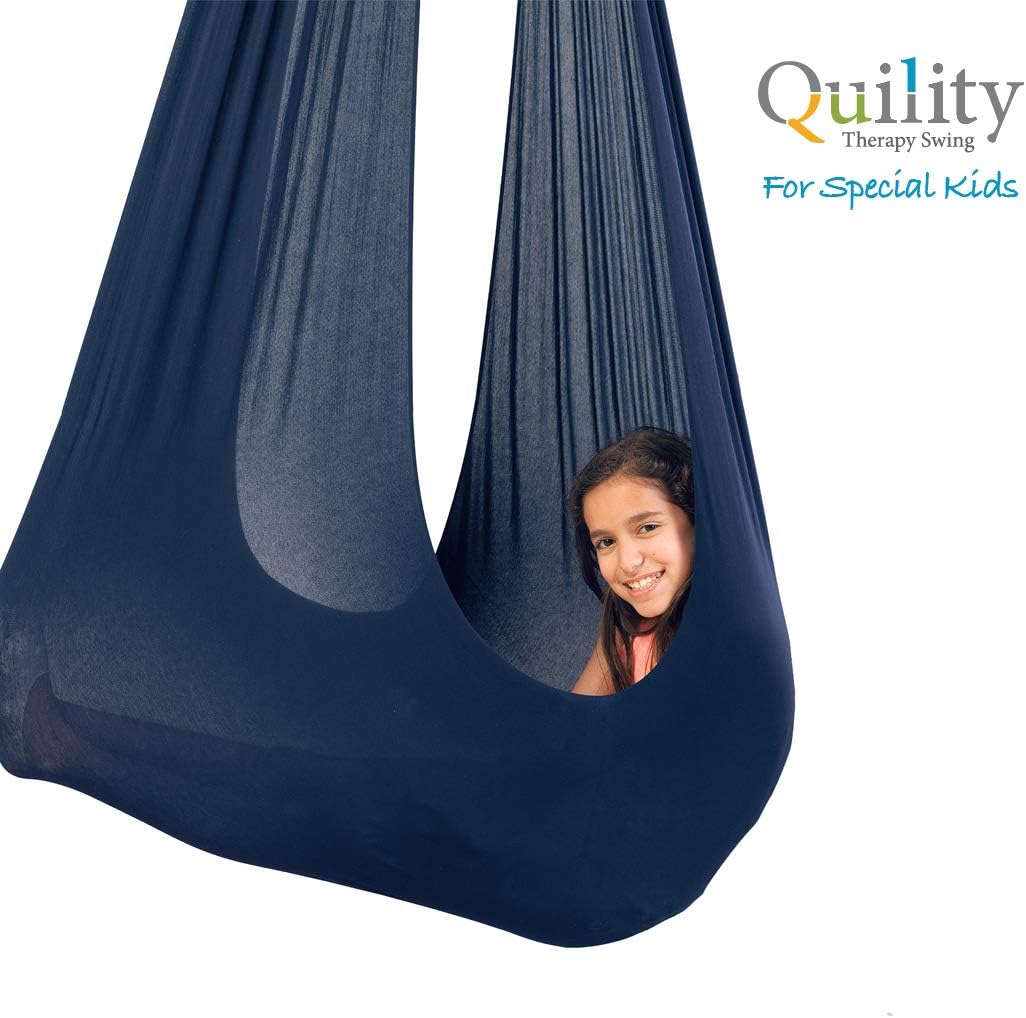 Quility Indoor Therapy Swing for Kids w/Special Needs|Lycra Snuggle Swing -Green (Like New)