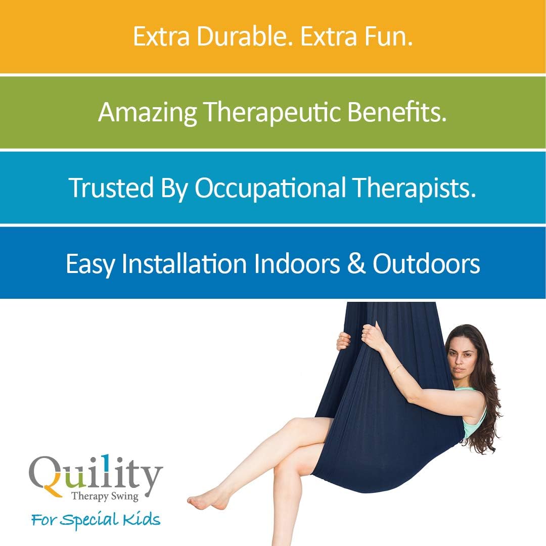 Quility Indoor Therapy Swing for Kids w/Special Needs|Lycra Snuggle Swing -Green (Like New)