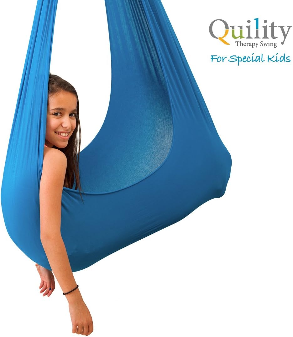 Quility Indoor Lycra Snuggle Therapy Swing w/Special Needs - Light Blue---- (Like New, No Retail Box)