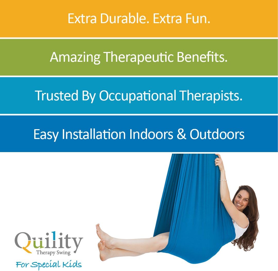 Quility Indoor Lycra Snuggle Therapy Swing w/Special Needs - Light Blue---- (Like New, No Retail Box)