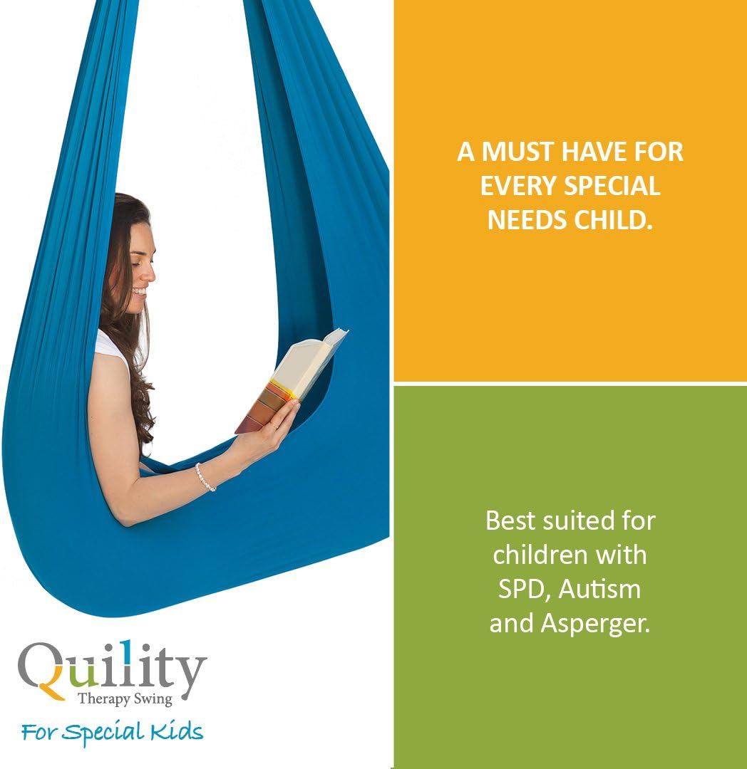 Quility Indoor Lycra Snuggle Therapy Swing w/Special Needs - Light Blue---- (Like New, No Retail Box)