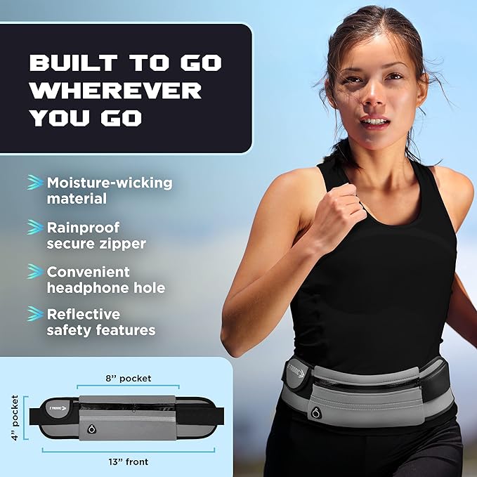E Tronic Edge Women & Men Adjustable Running Belt for Cell Phone, Money and Keys (Like New)
