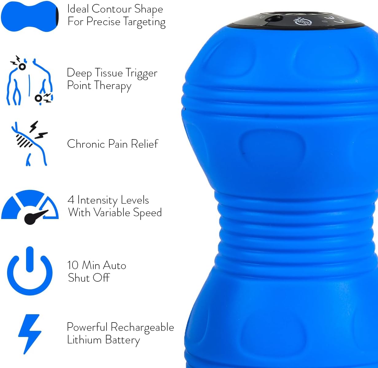 Rolling With It Vibrating Peanut Massage Ball with 4 Intensity Levels, Blue (Used)