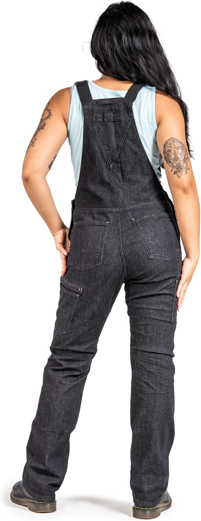 Dovetail Workwear Women's Freshley Overalls, Heathered Black Denim, Size 14 Long (Like New)