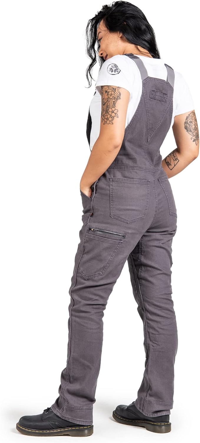 Dovetail Workwear Women's Freshley Overall, 13 Pocket, Grey Canvas - Size 6 Long (Like New)