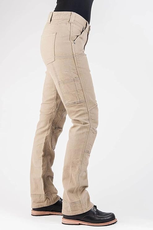 Dovetail Workwear Britt Utility Women's Cargo Pant, Natural Canvas, 8 Extra Long (Like New)