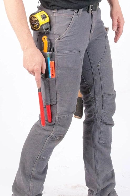 Dovetail Workwear Britt Utility Cargo Pants for Women, Grey Canvas - 12 Short (Like New, No Retail Box)