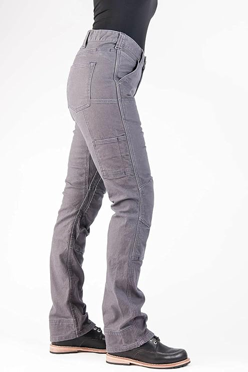 Dovetail Workwear Britt Utility Cargo Pants for Women, Grey Canvas - 12 Short (Like New, No Retail Box)