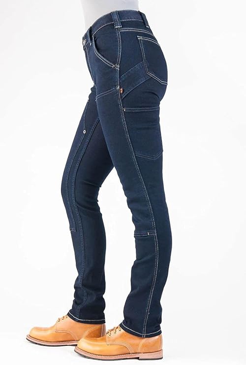 Dovetail Workwear Maven Slim Cargo Pants for Women, Stretch Indigo Denim - 18 XL (Like New)