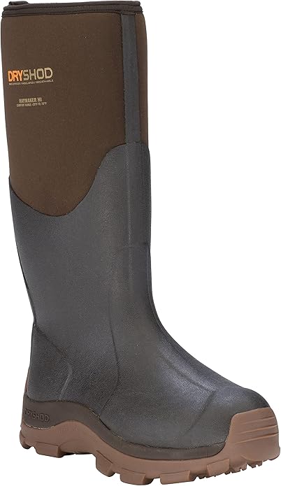 Dryshod HAY-MH-BR Hi Waterproof Rubber Hiking Boots for Men, Brown - Size 15 (Like New)