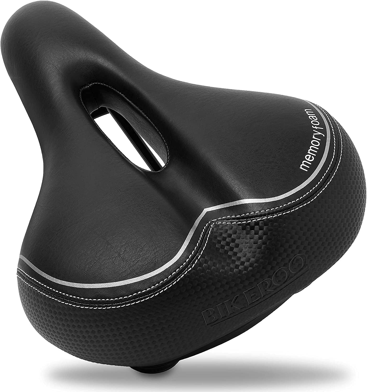 Bikeroo Extra Wide Replacement Saddle or Hybrid Bike Seat - Black (New)