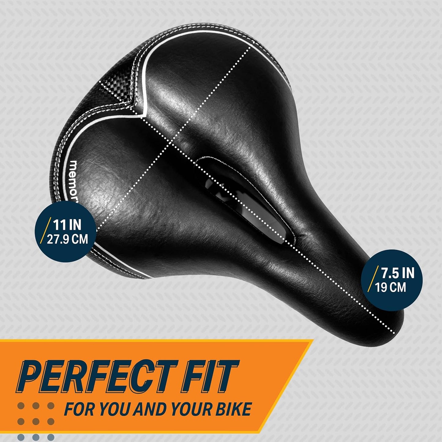 Bikeroo Extra Wide Replacement Saddle or Hybrid Bike Seat - Black (New)