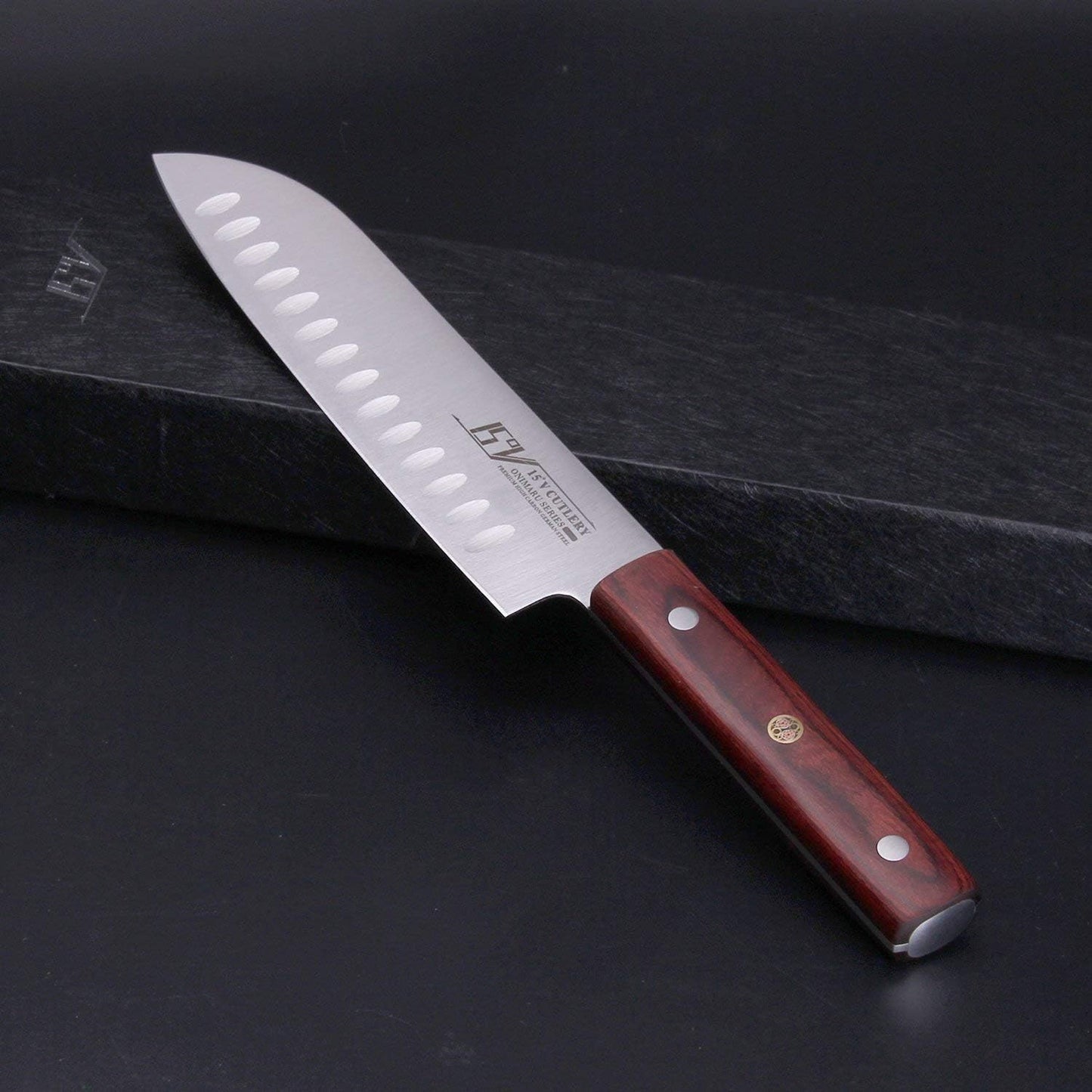 15°V V0203 7.5" Japanese Chef Santoku Knife - High Carbon German Stainless Steel (New)