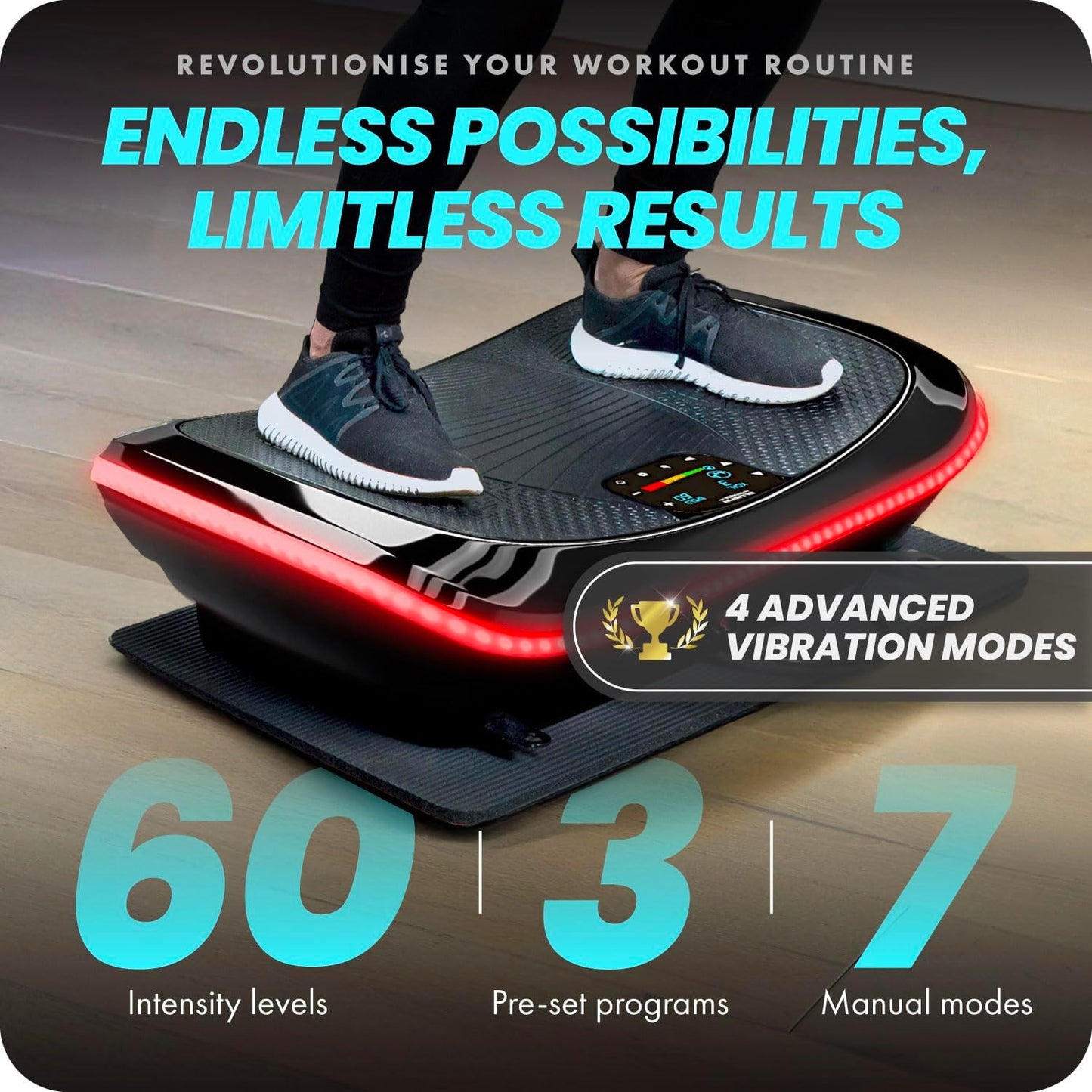 Bluefin Fitness 4D Triple Motor Vibration Curved Plate & 3 Silent Drive Motors (Used)
