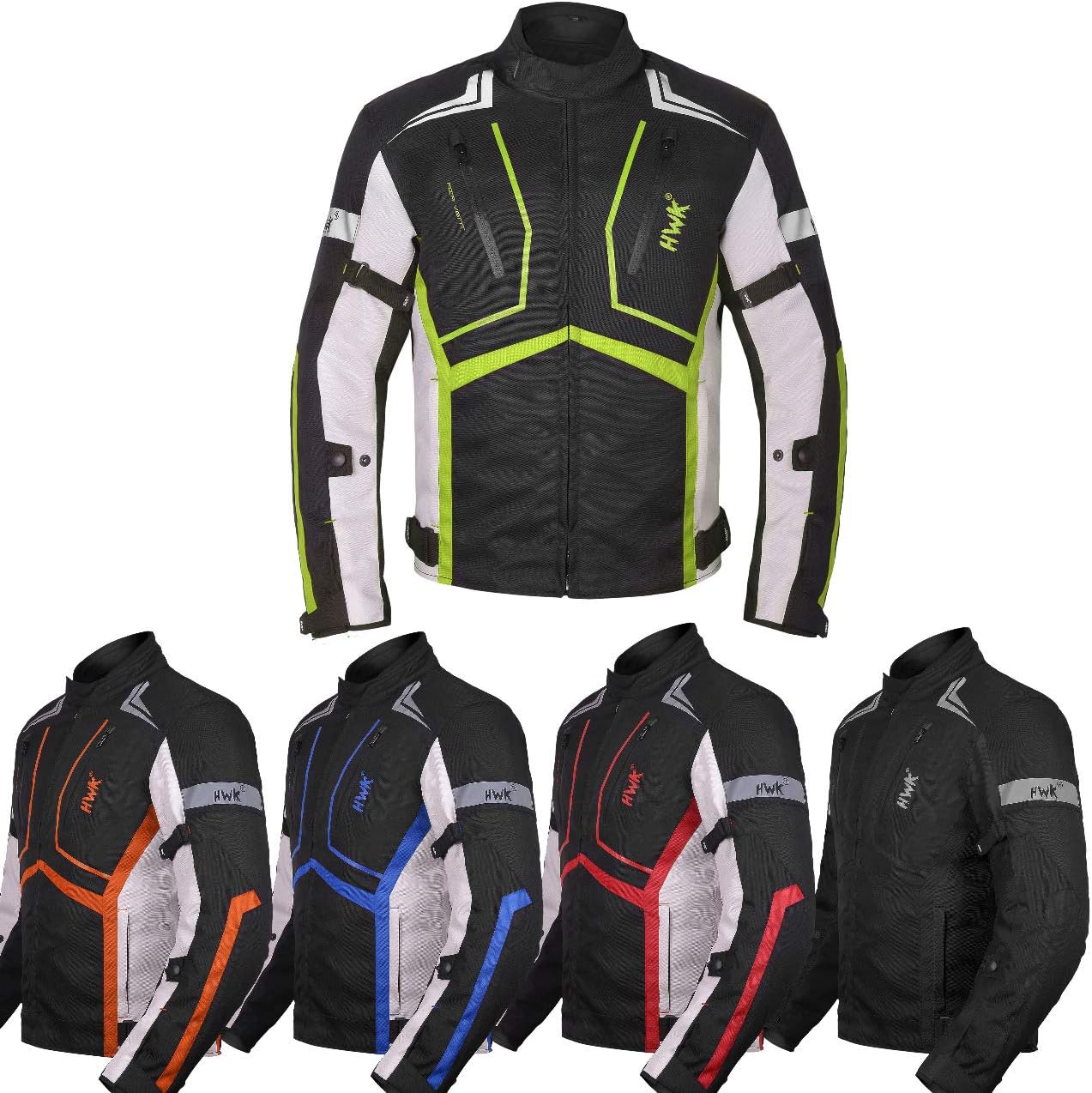 HWK Motorcycle Jacket for Men & Women Scorpion w/ Cordura Fabric, Large - Green (Like New)