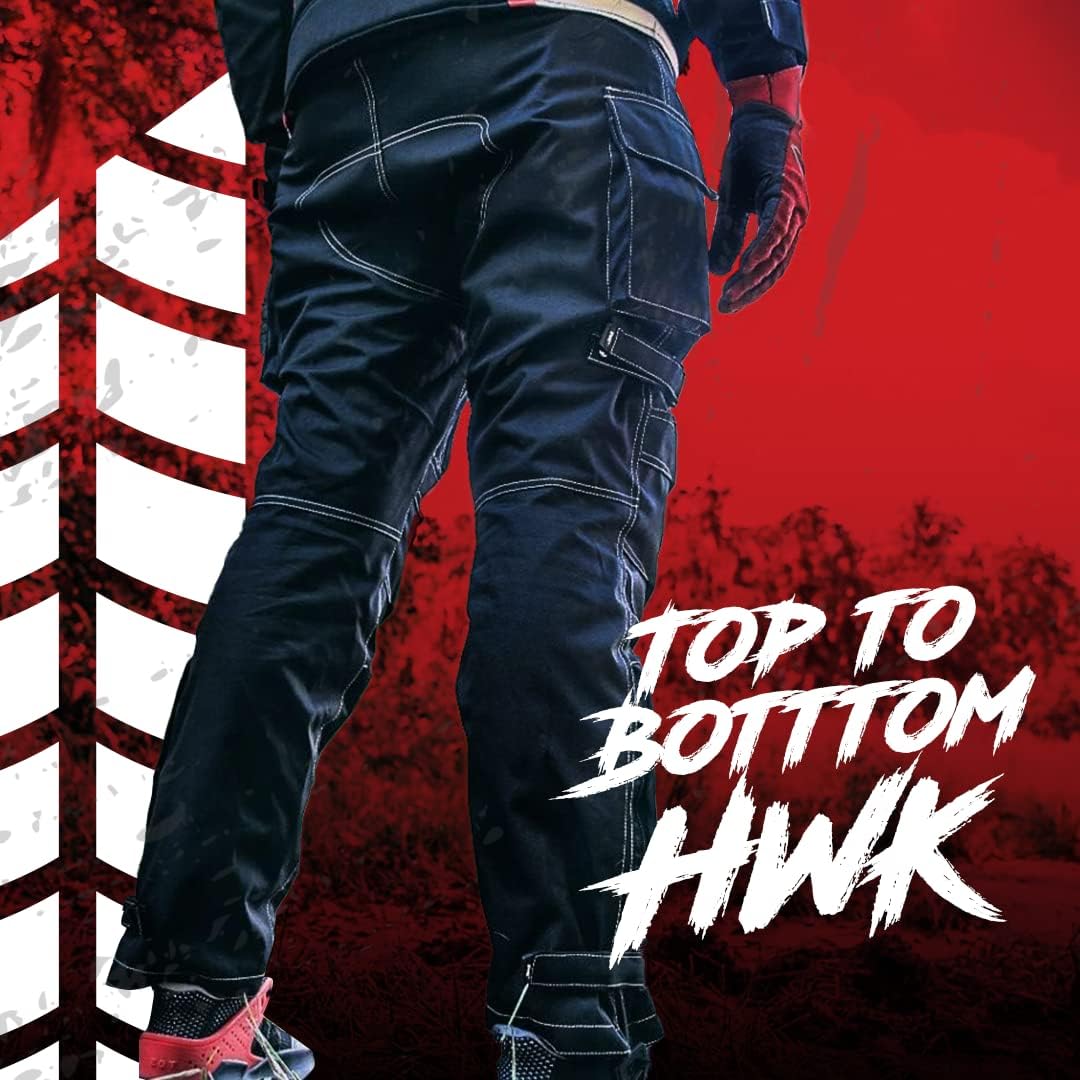 HWK Motorcycle Pants for Men & Women with Cordura Fabric, 30W x 30L - Black (Used)