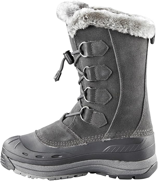 Baffin Chloe Waterproof Suede Snow Boots for Womens, Size 8 - Charcoal (New, Damaged Retail Box)