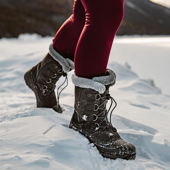 Baffin Chloe Waterproof Suede Snow Boots for Womens, Size 8 - Charcoal (New, Damaged Retail Box)