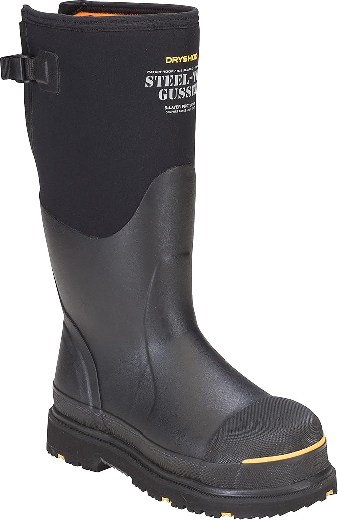 Dryshod Slip Resistant Steel-Toe Gusset Work Safety Shoes for Mens, Black - M12 (Used)