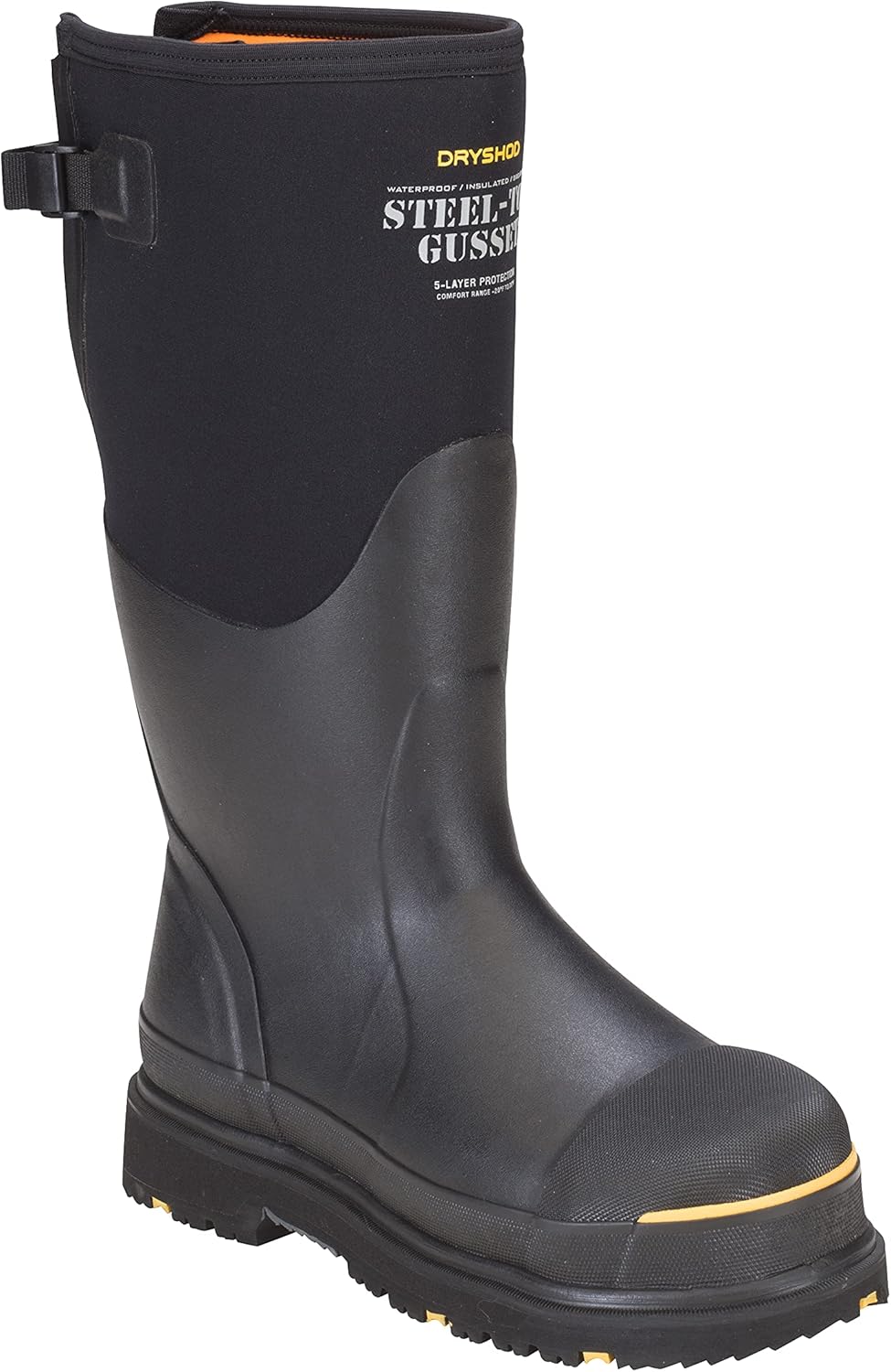 Dryshod Slip Resistant Steel-Toe Gusset Work Safety Shoes for Mens, Black - M12 (Used)