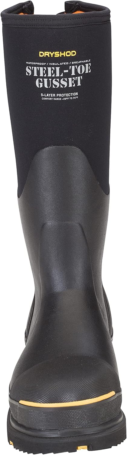 Dryshod Slip Resistant Steel-Toe Gusset Work Safety Shoes for Mens, Black - M12 (Used)