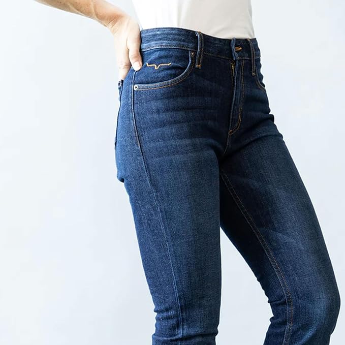 Kimes Ranch Jennifer Ultra-High Dark Wash Blue Jeans for Women, Blue - Size 4-34 (Like New)