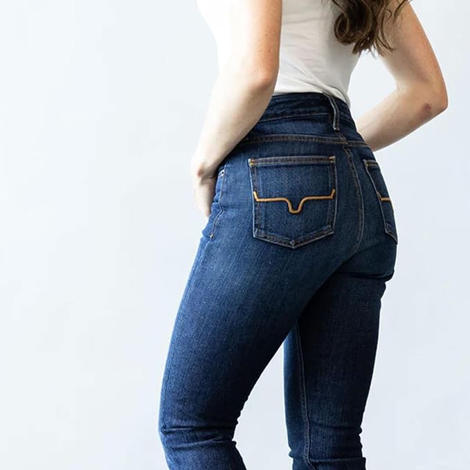 Kimes Ranch Jennifer Ultra-High Dark Wash Blue Jeans for Women, Blue - Size 4-34 (Like New)
