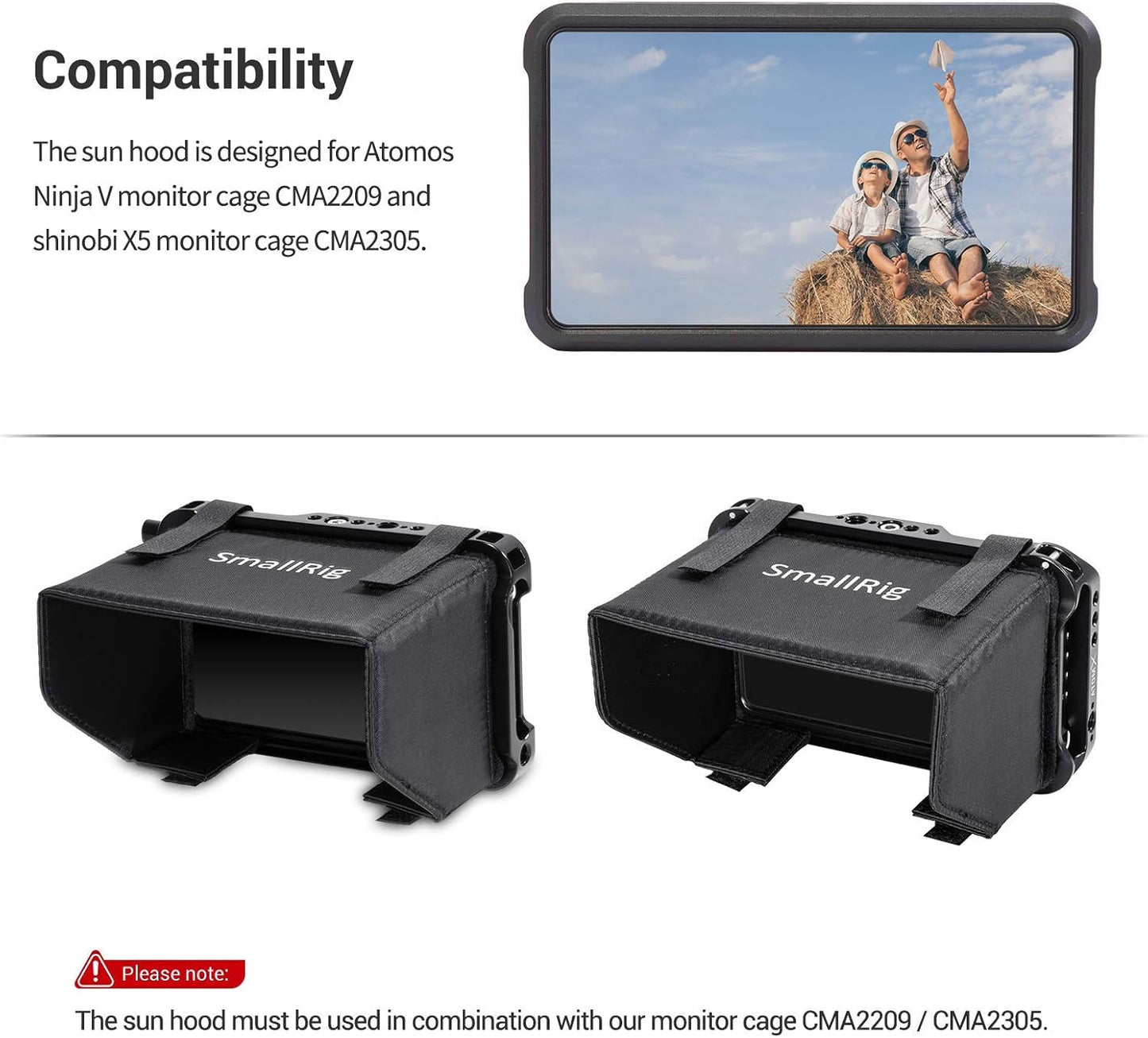 SMALLRIG VH2269 Sun Hood with Cage for 5" Atomos Shinobi/Ninja Series Camera (Like New)