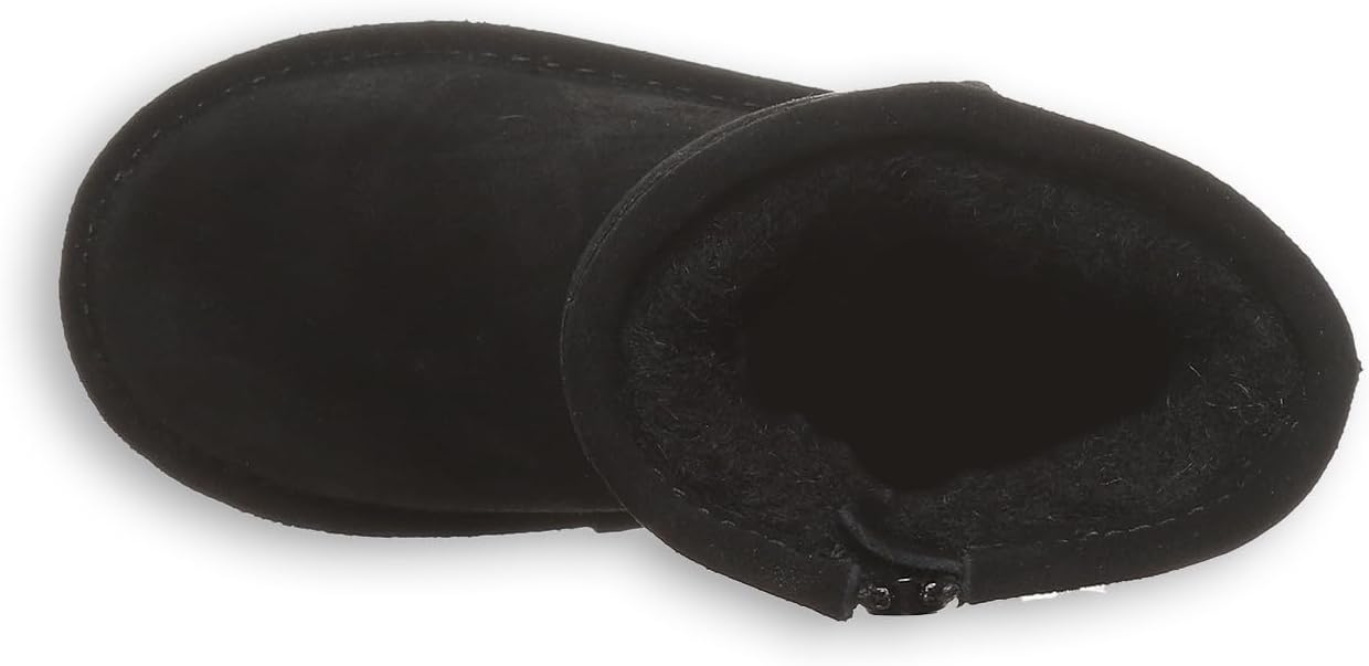 BEARPAW Elle Zipper Classic Tall Youth Slip On Boot, Black Ii - 4 Big Kid (Like New, Damaged Retail Box)