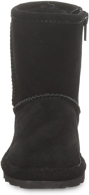 BEARPAW Elle Zipper Classic Tall Youth Slip On Boot, Black Ii - 4 Big Kid (Like New, Damaged Retail Box)