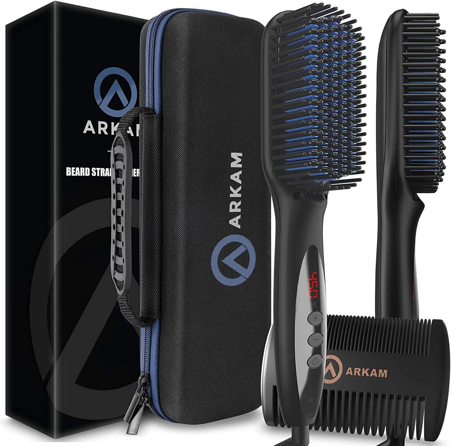 Arkam Premium Heated Beard Brush Kit w/Anti-Scald Feature For Men (Like New)