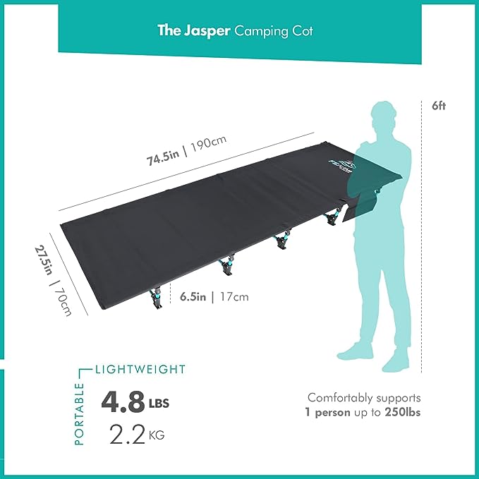 FE Active Folding Camping Cot Fits Single Air Mattress Pad (Like New)