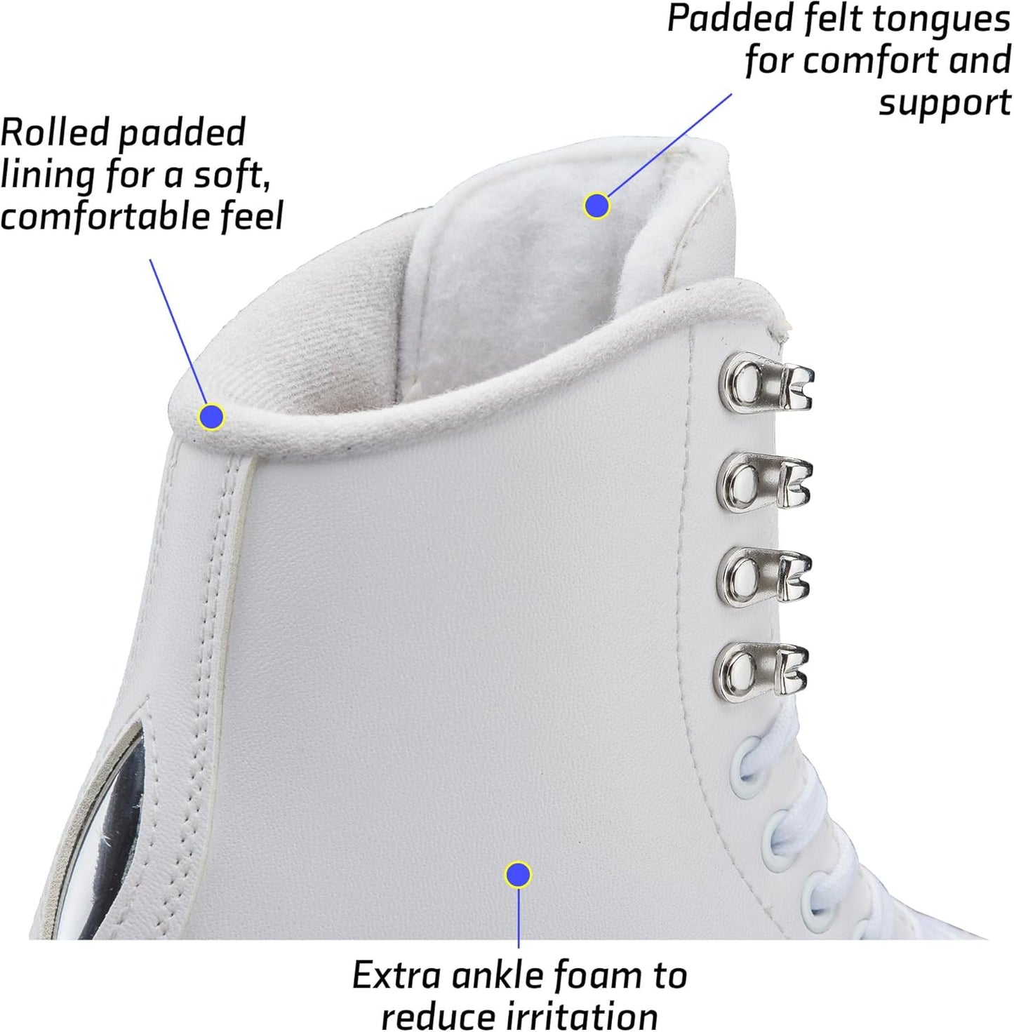 Jackson Ultima Finesse Figure Ice Skate for Women/Girl, White - Girls Size 1 (Used)