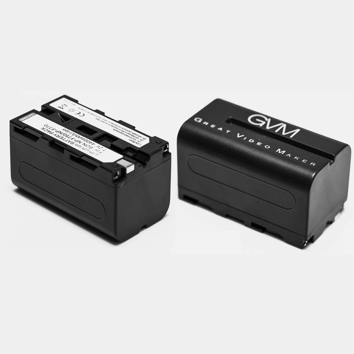 GVM Great Video Maker NP-F750 Replacement Batteries and Chargers, 2 Pack - Black (Like New)