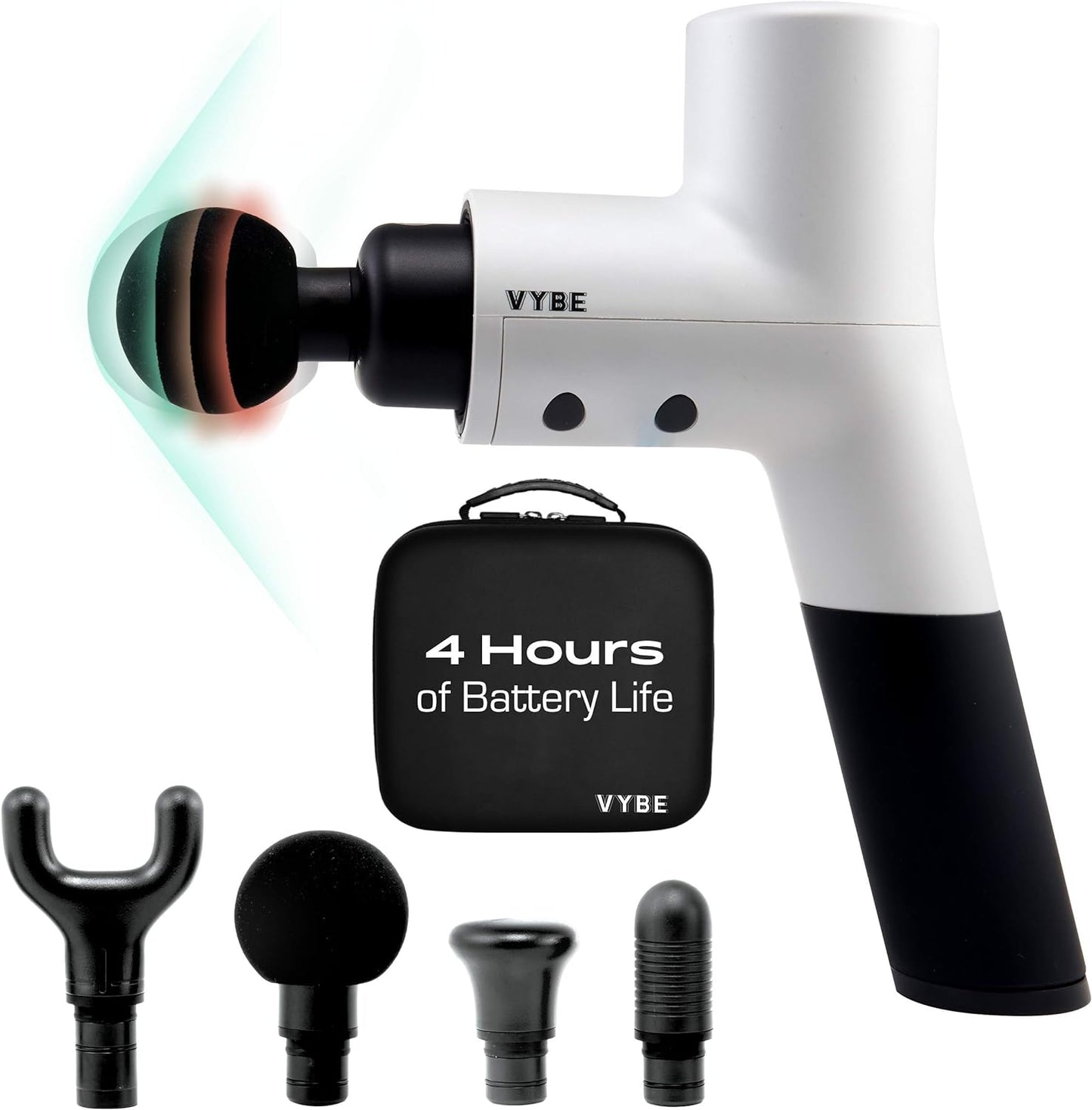 Vybe Premium Deep Tissue Muscle Massage Gun with 5 Speeds and 4 Attachments (New)