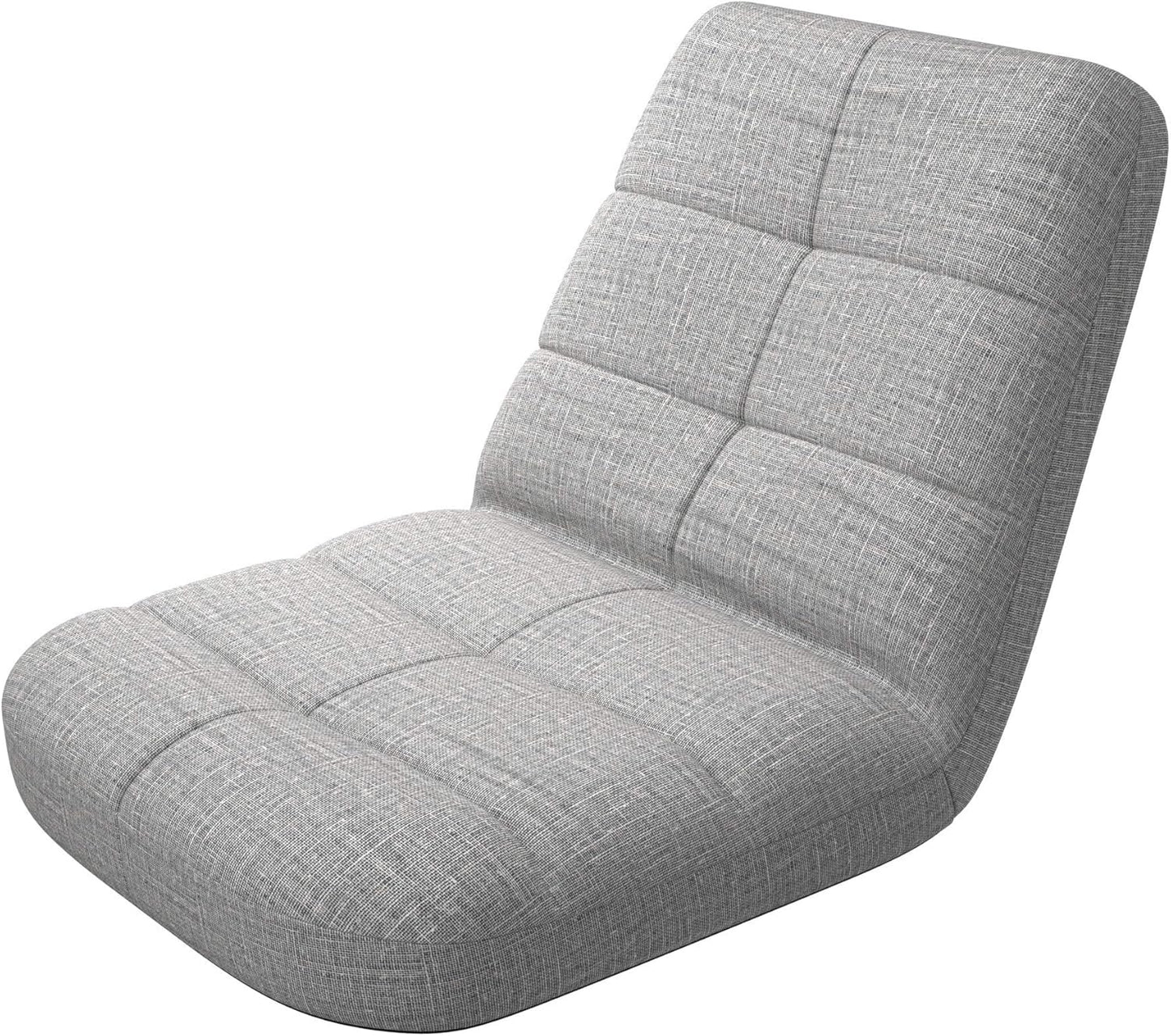 BonVIVO Easy Lounge Adjustable Floor Chair with Padded Folding Seat - Grey- (Used)