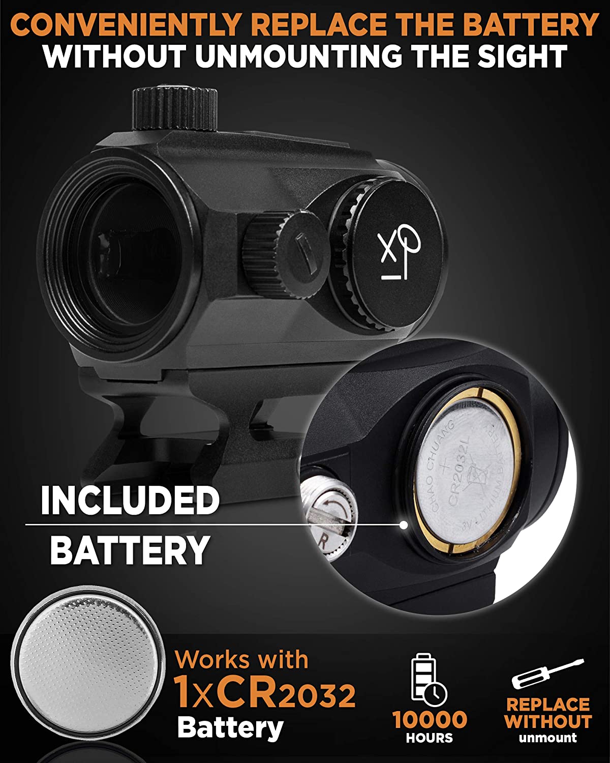 CREATIVE XP HD Red Dot Sight 3 MOA - Reflex Sight for Day & Night- (New)