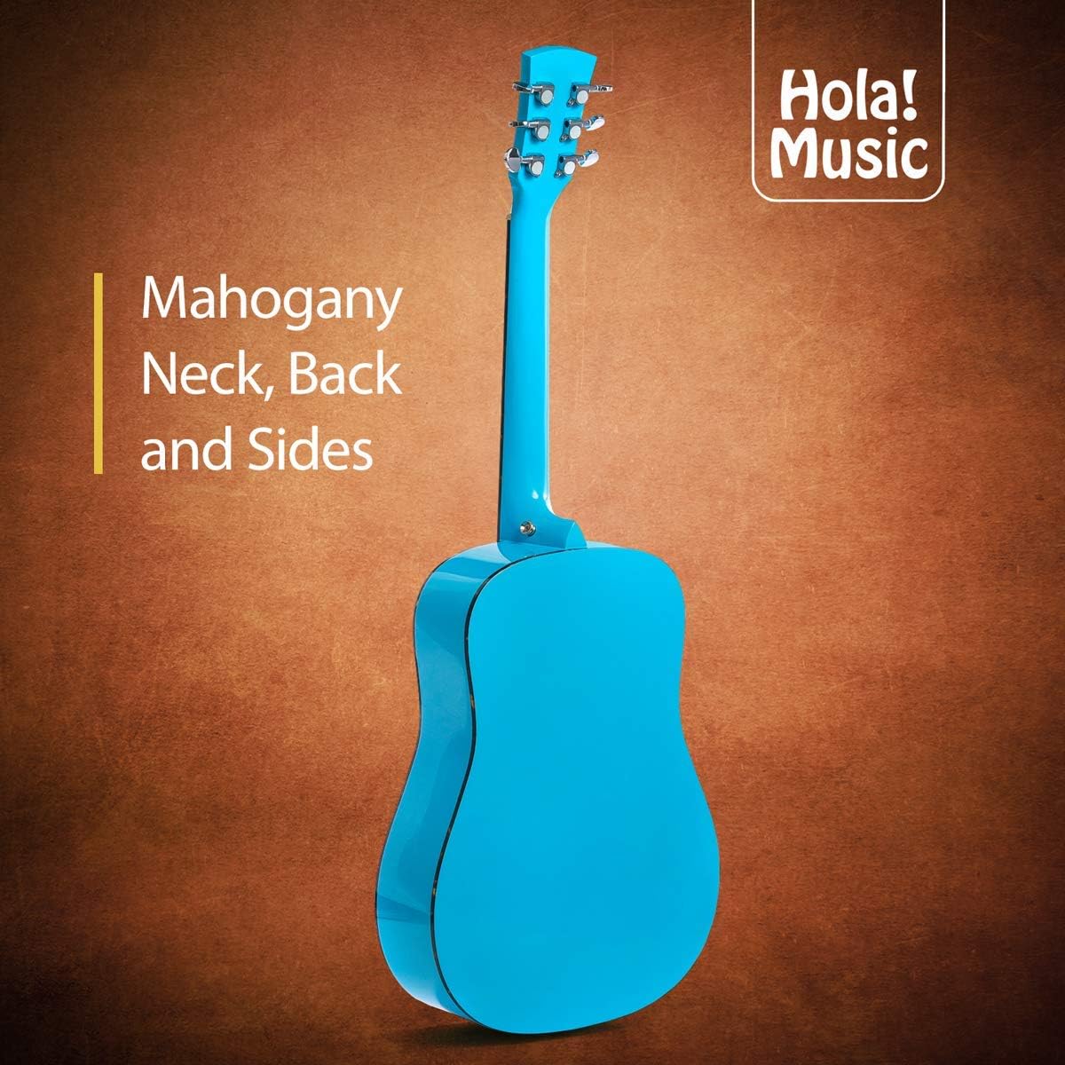 Hola! Music 36" Acoustic Guitar Bundle for Beginners and Kids, 3/4 - Light Blue (Like New)