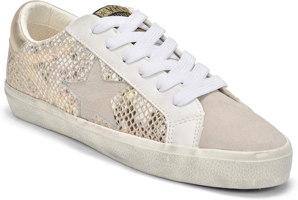 VINTAGE HAVANA Kate Metallic Slip On Casual Sneakers Shoes, Size 6.5, Gold White (Like New)