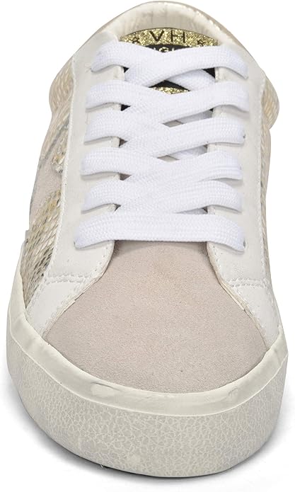 VINTAGE HAVANA Kate Metallic Slip On Casual Sneakers Shoes, Size 6.5, Gold White (Like New)