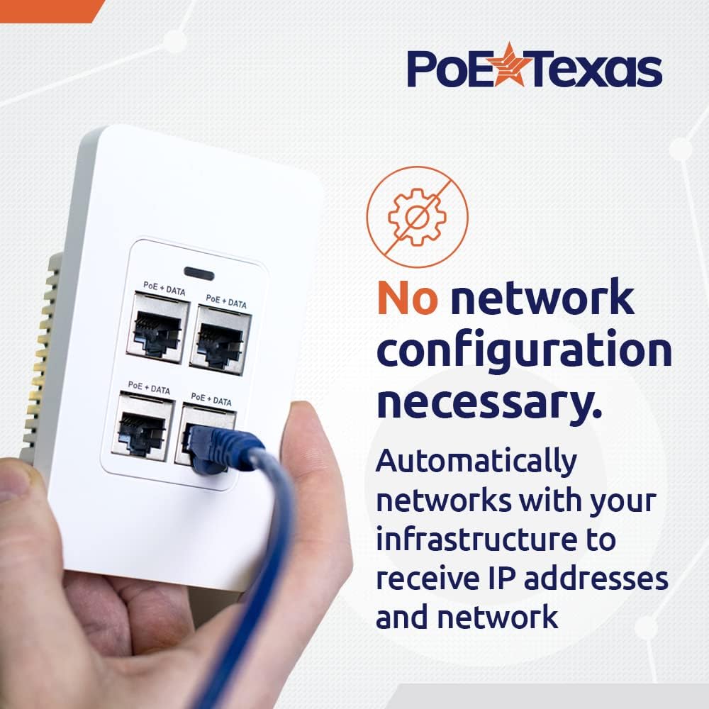 PoE Texas 4-Port Gigabit Ethernet Switch for IP Camera and WiFi APs - 55 Volts (Like New)