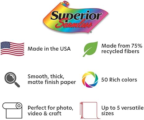 Superior Seamless Photography Backdrop Paper 86"x36' Wrinkle-Free, Arctic White (New, Damaged Retail Box)