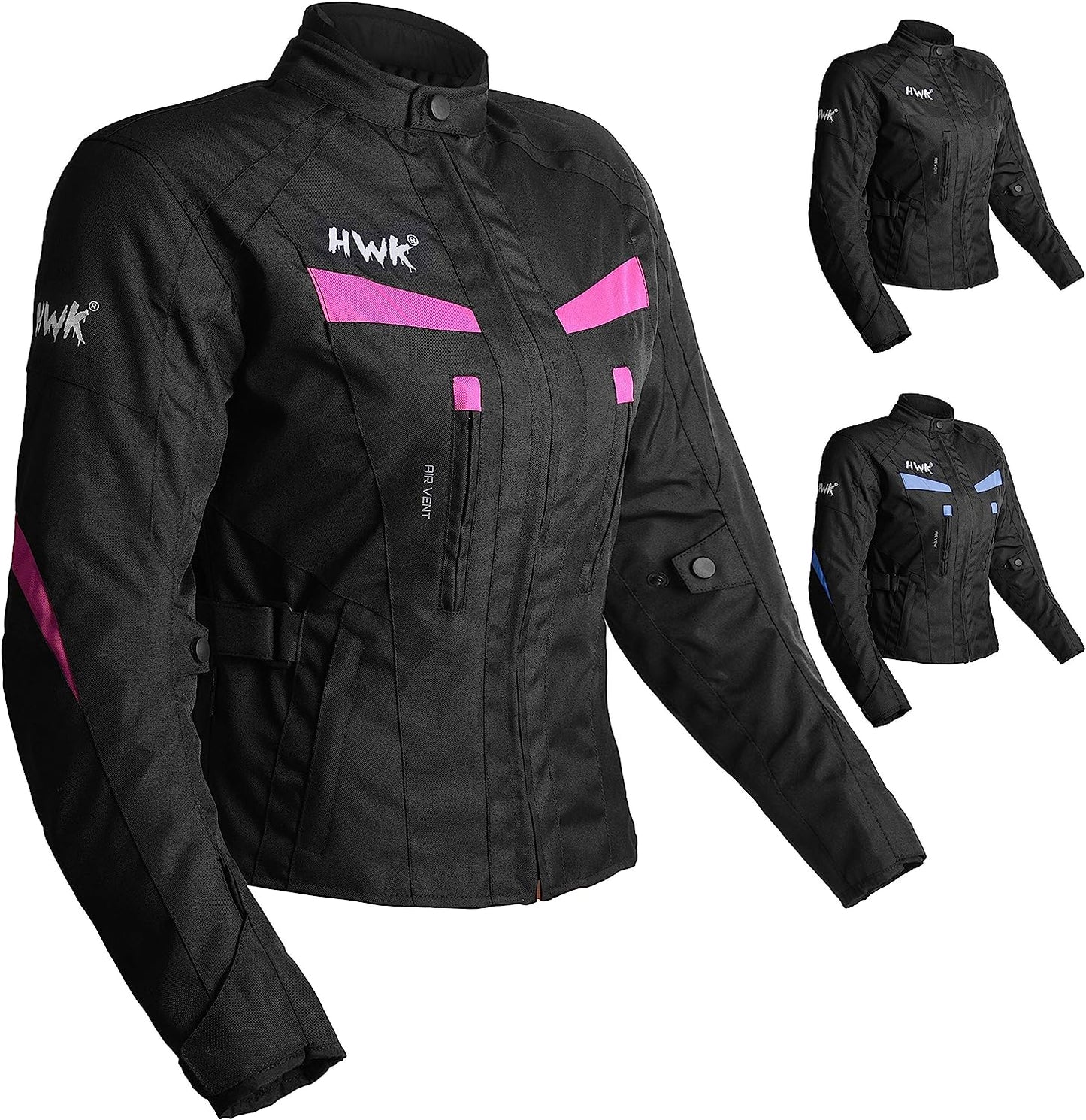HWK Stunt Motorcycle Jacket for Women with CE Armor, Medium - All-Black (Used)