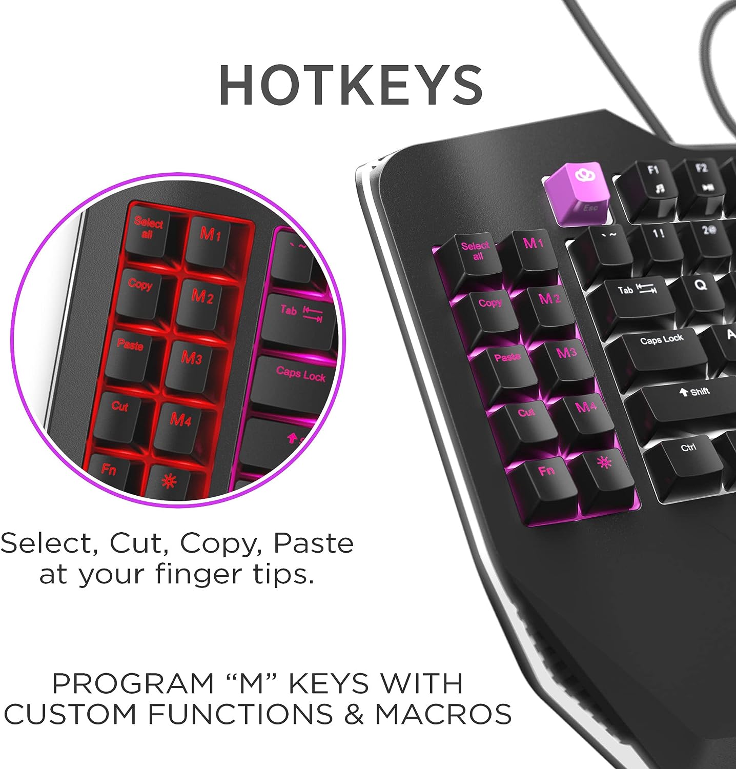 Cloud Nine C989M Ergonomic Mechanical Keyboard - Cherry RGB MX Brown Switches (Used, No Retail Box)